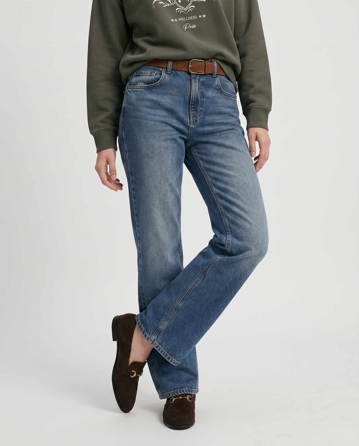 Jeans bootcut a vita bassa - DENIM SCURO