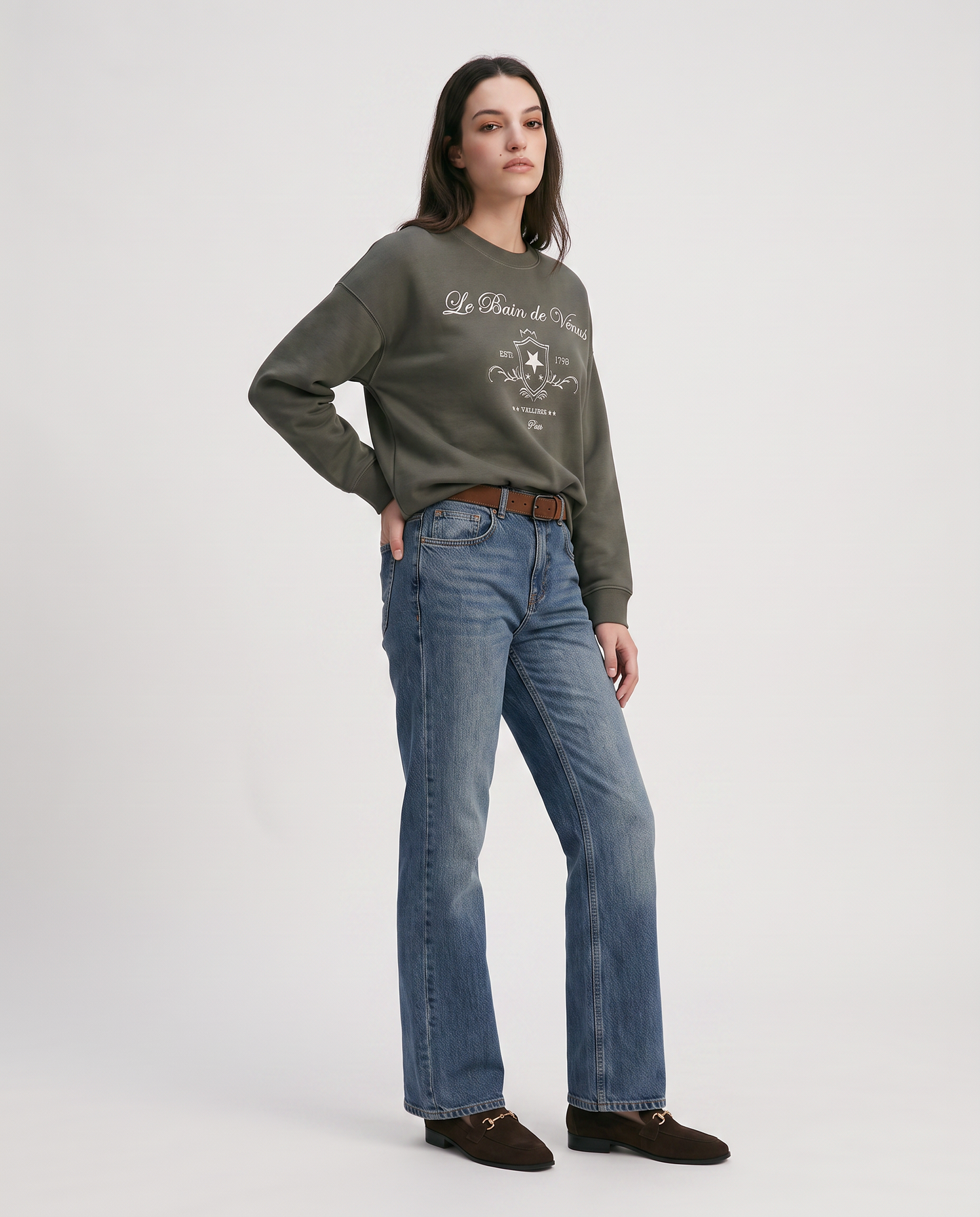 Jeans bootcut a vita bassa - DENIM SCURO