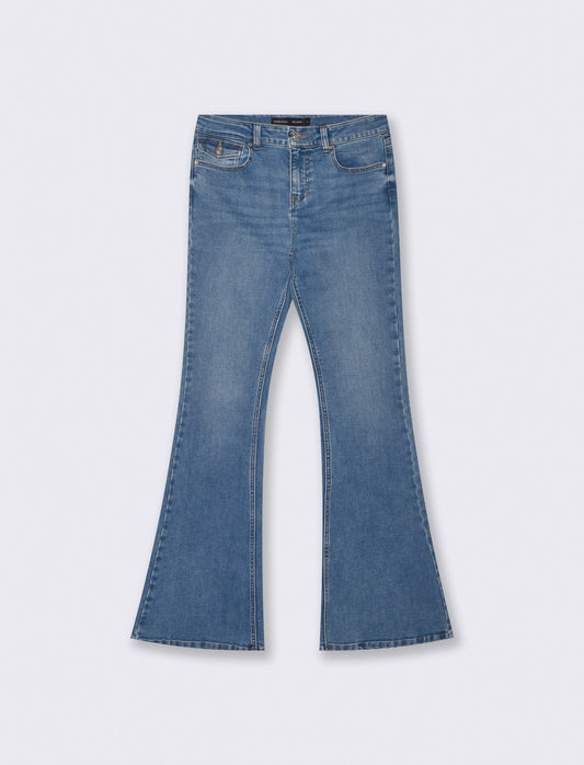 Jeans flare a vita bassa - Denim