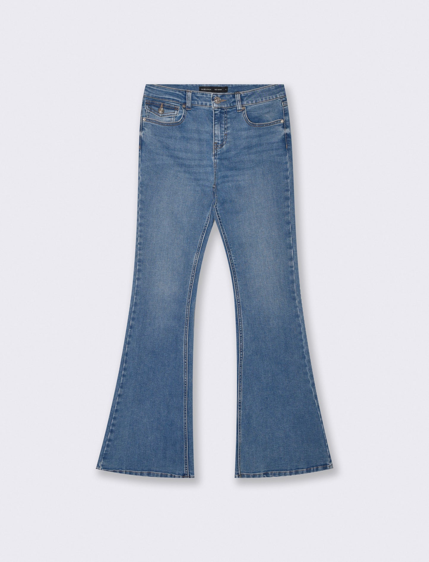 Jeans flare a vita bassa - Denim