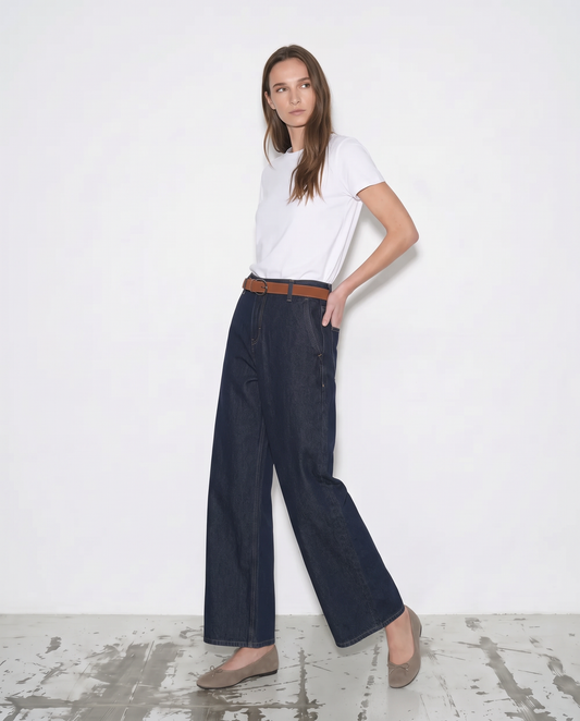 Wide leg chino jeans for every occasion - Blue