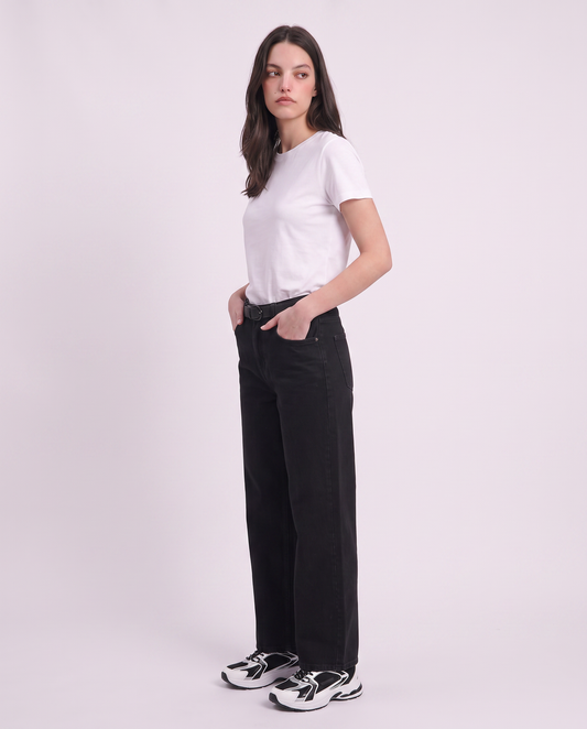 Jeans chino wide leg - Nero