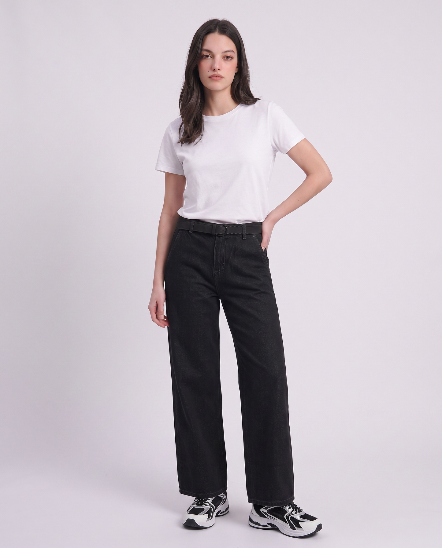 Jeans chino wide leg - Nero