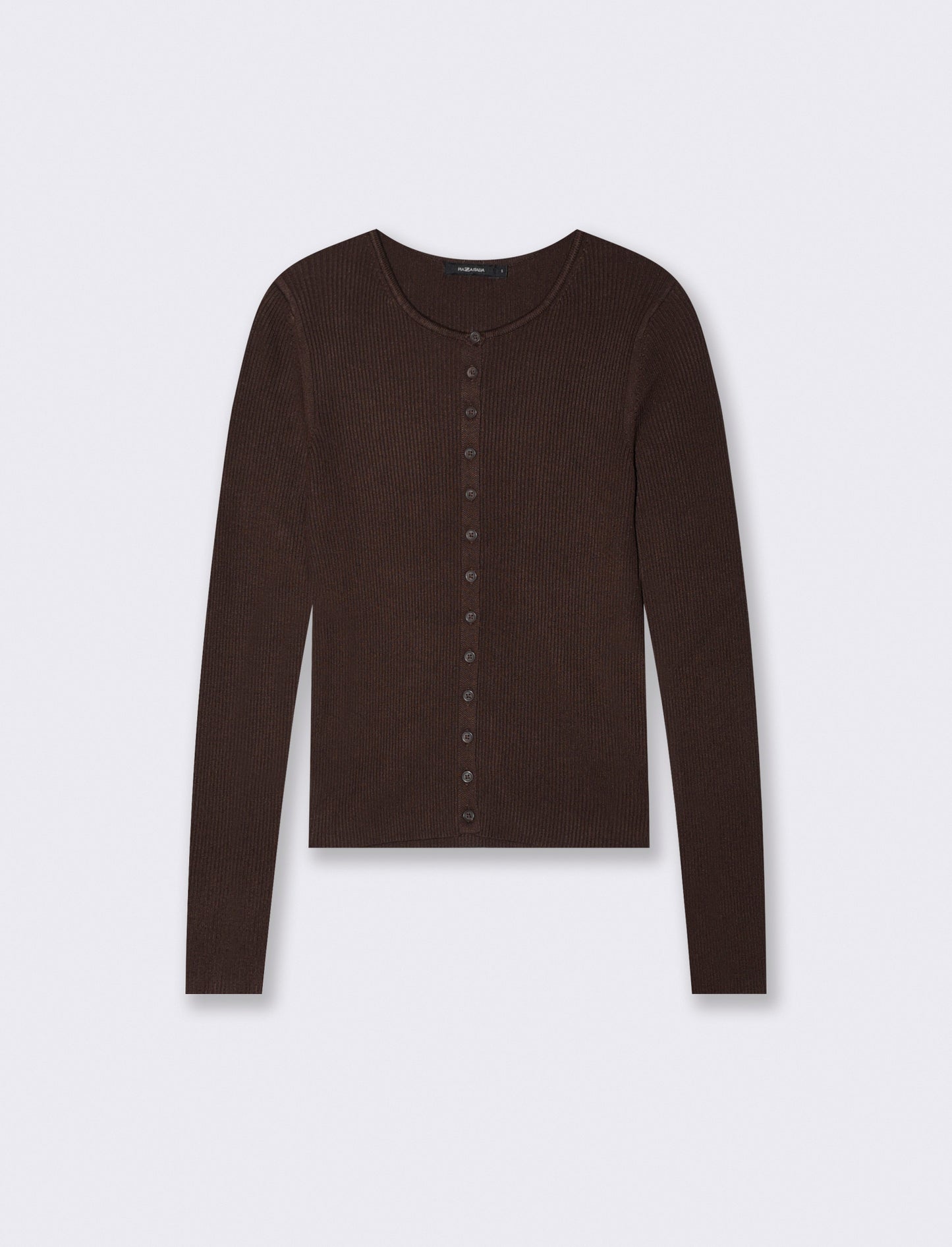 Cardigan paricollo - Marrone cioccolato