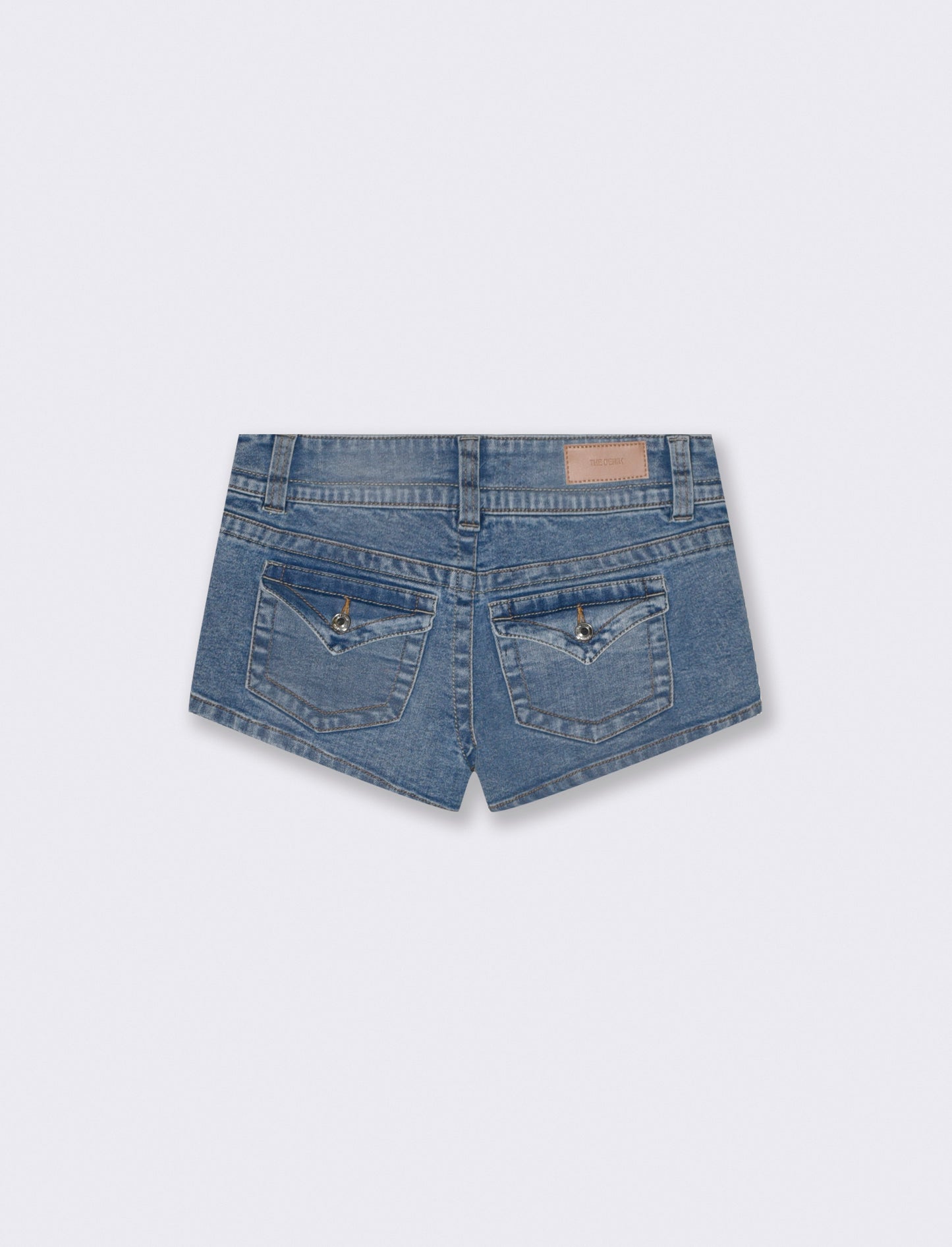 Micro Short Denim con Tasche Frontali e Posteriori - Denim