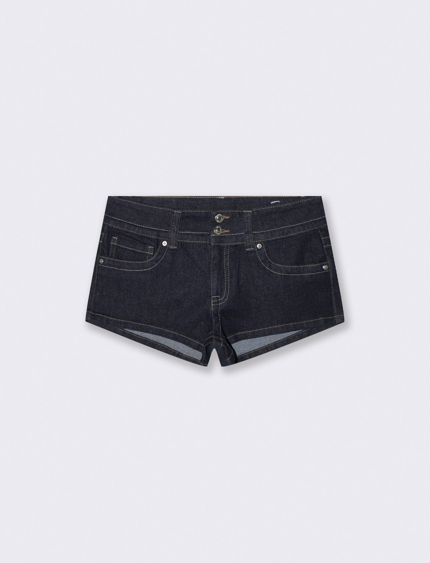 Micro Short Denim with Front and Back Pockets - Blue
