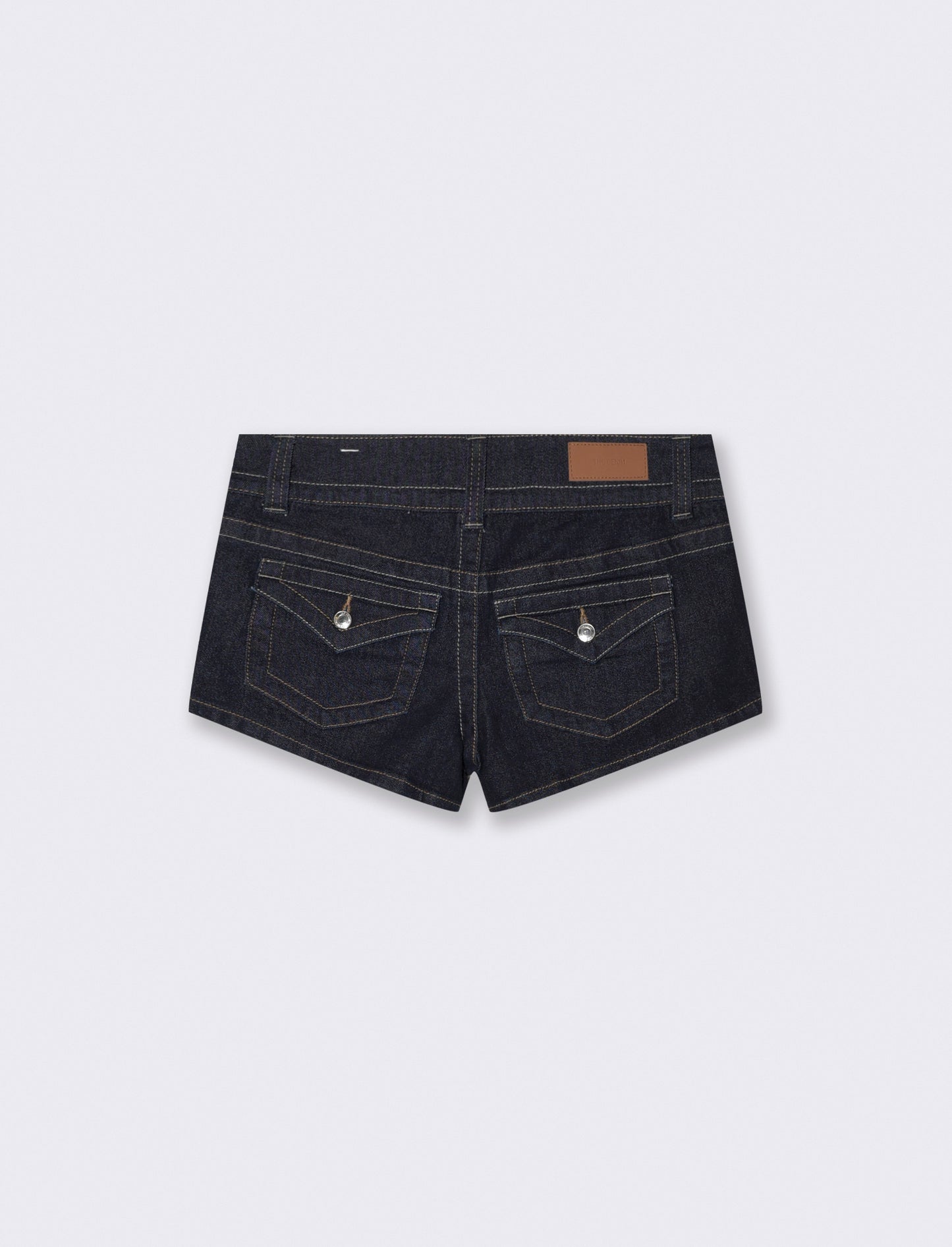 Micro Short Denim with Front and Back Pockets - Blue