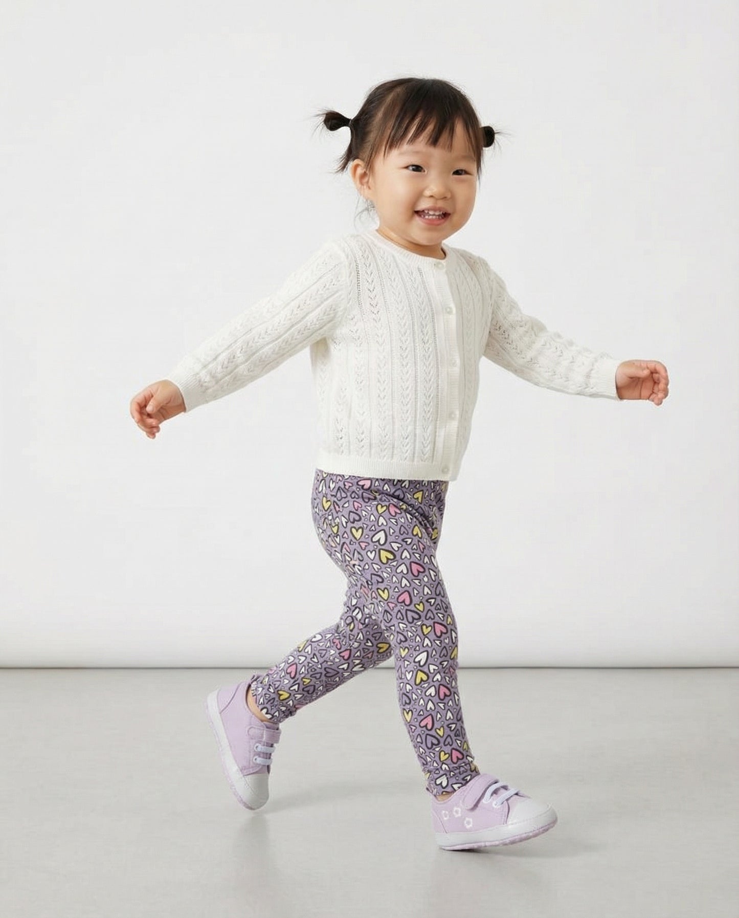 Leggings in jersey elastico a fantasia - Lilla