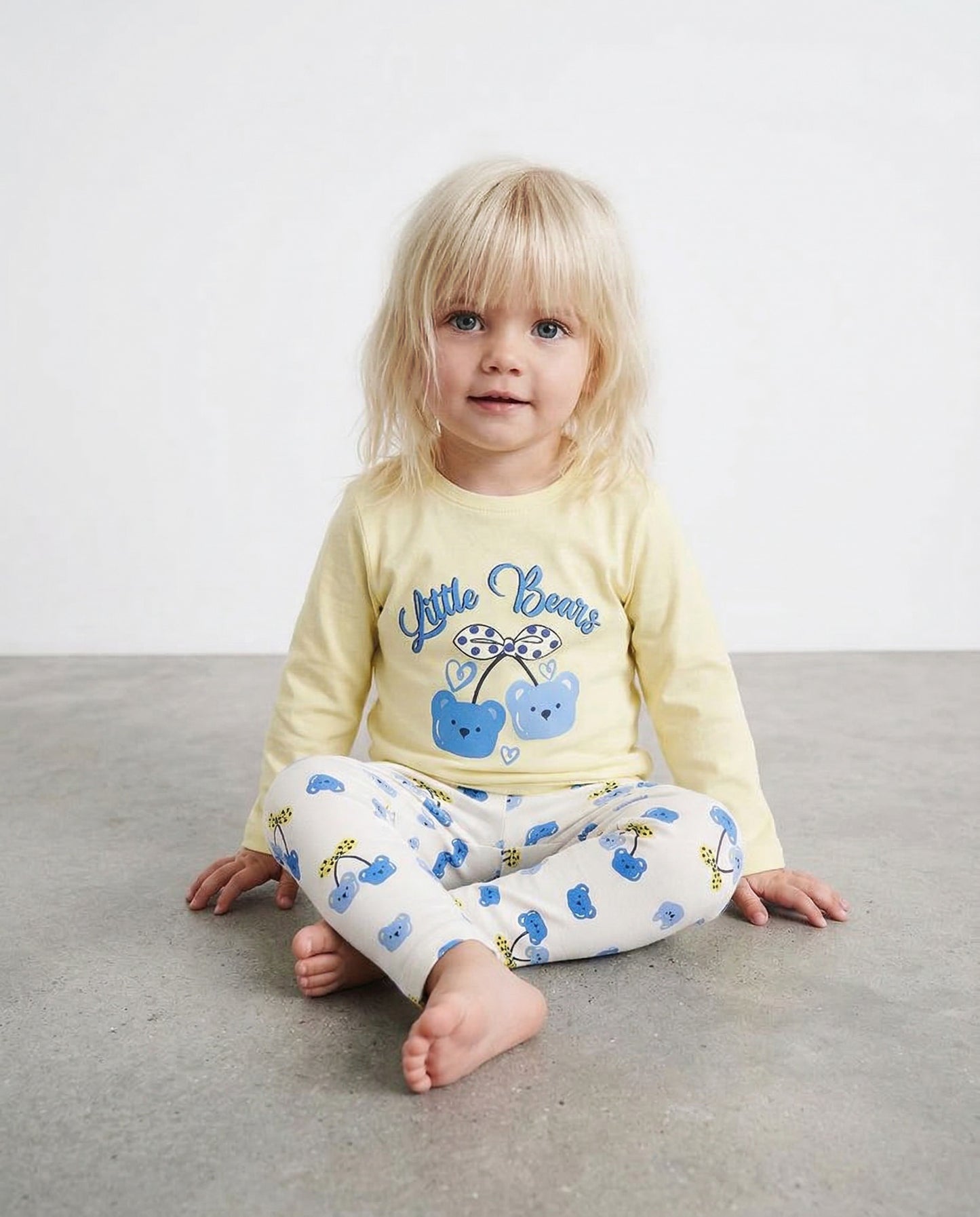 Set t-shirt and leggings with all-over print - Yellow