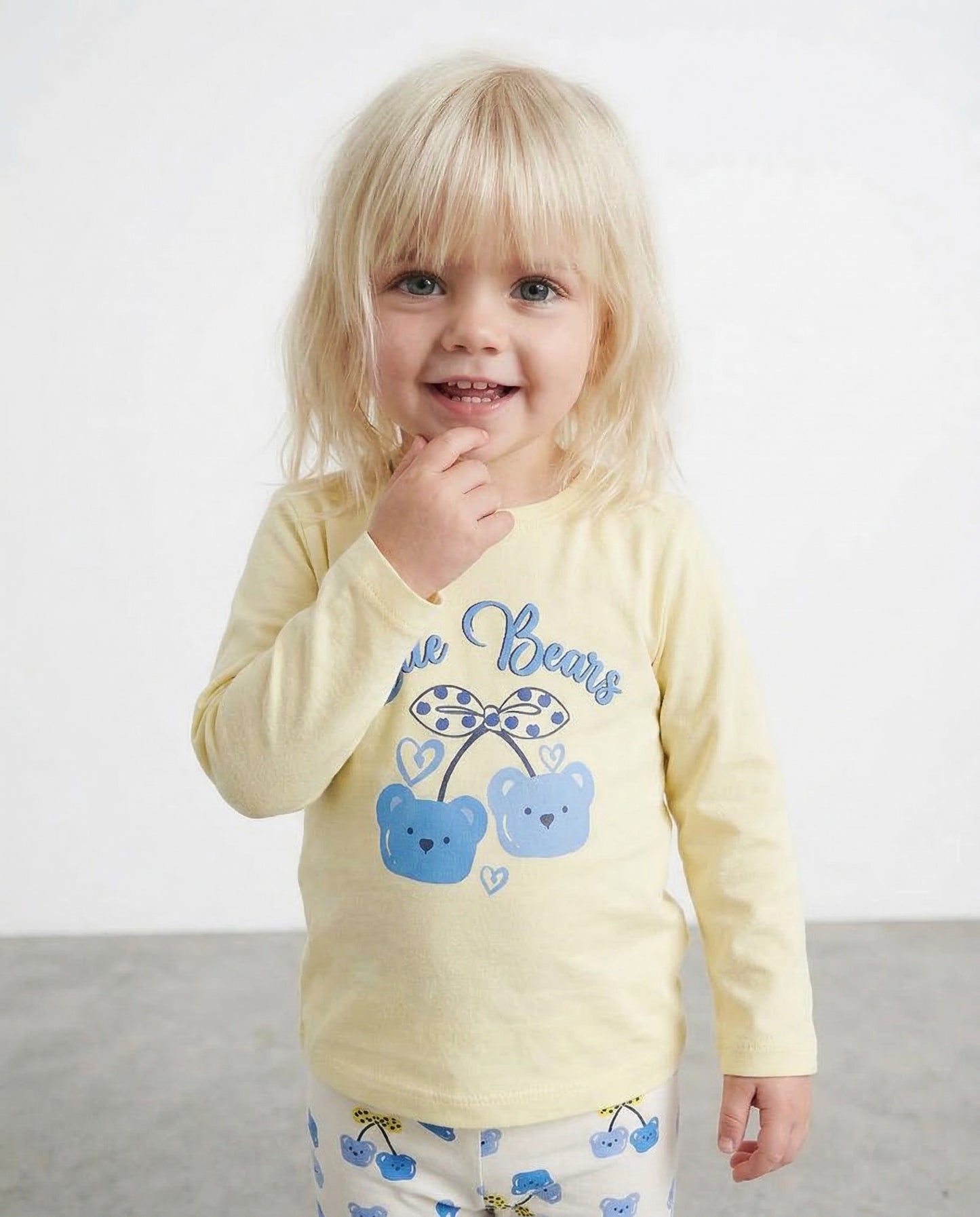 Set t-shirt and leggings with all-over print - Yellow