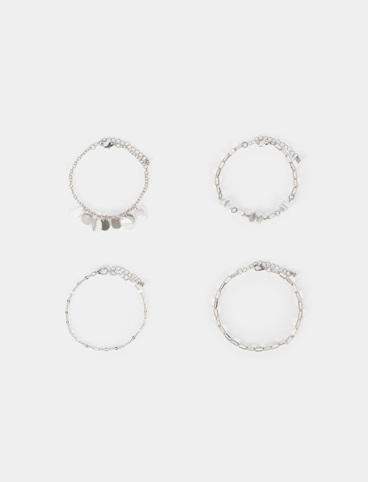 Bracciale da donna madreperla da 4 pezzi - Argento