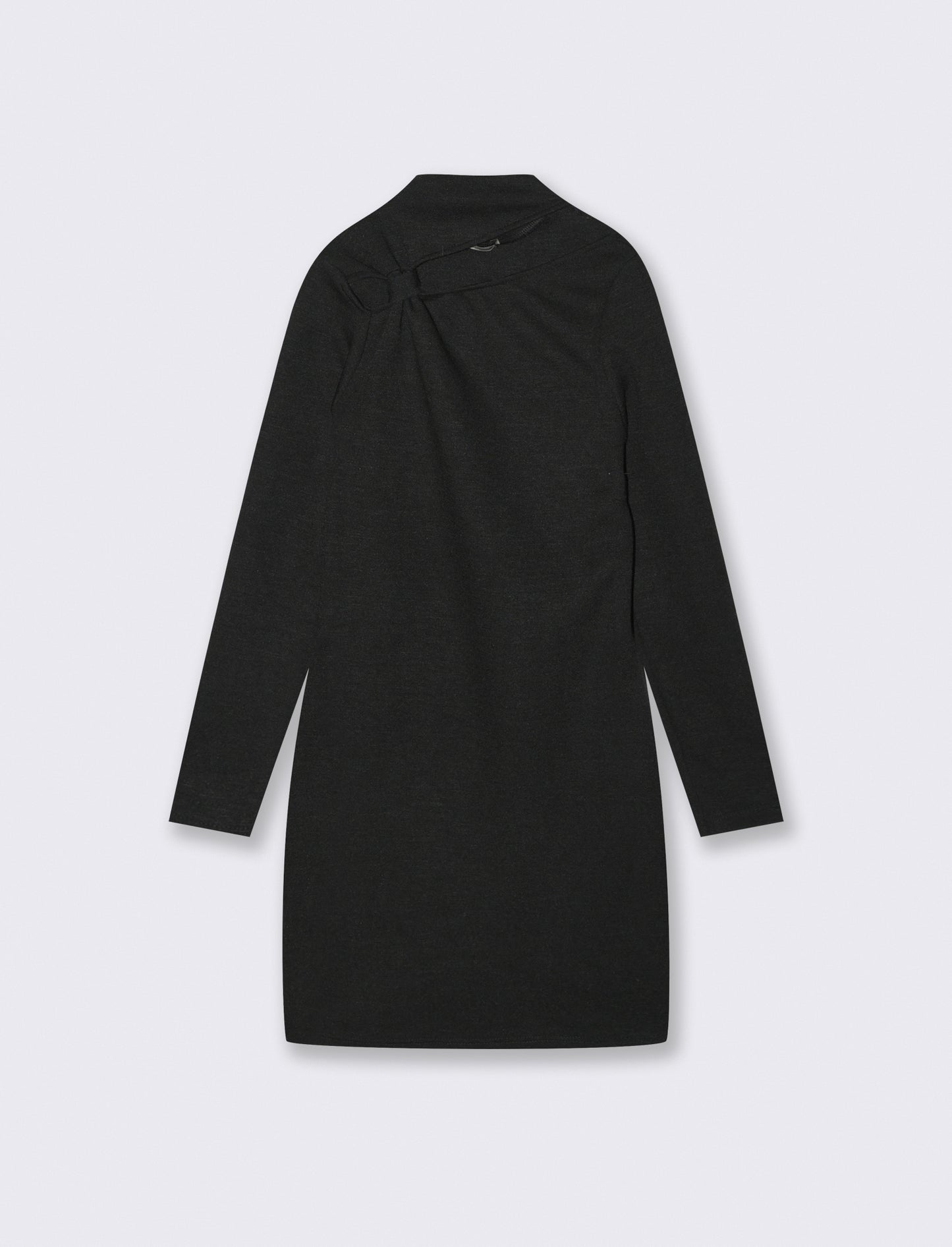 Abito in maglia con scollatura decorativa. - Nero