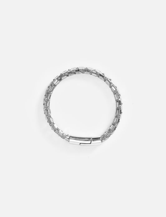 Bracciale da donna tubolare con strass - Trasparente