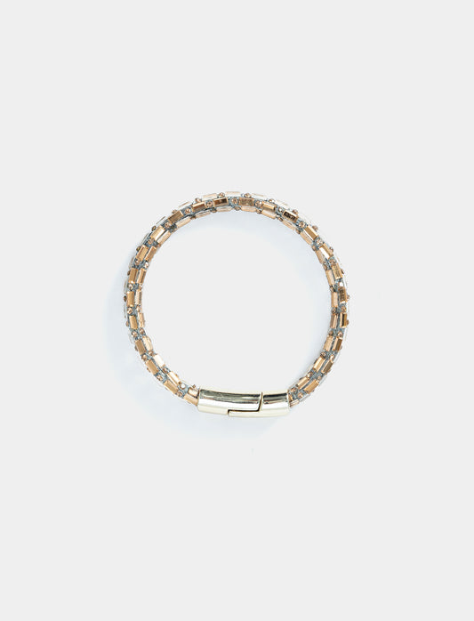 Bracciale da donna tubolare con strass - Oro