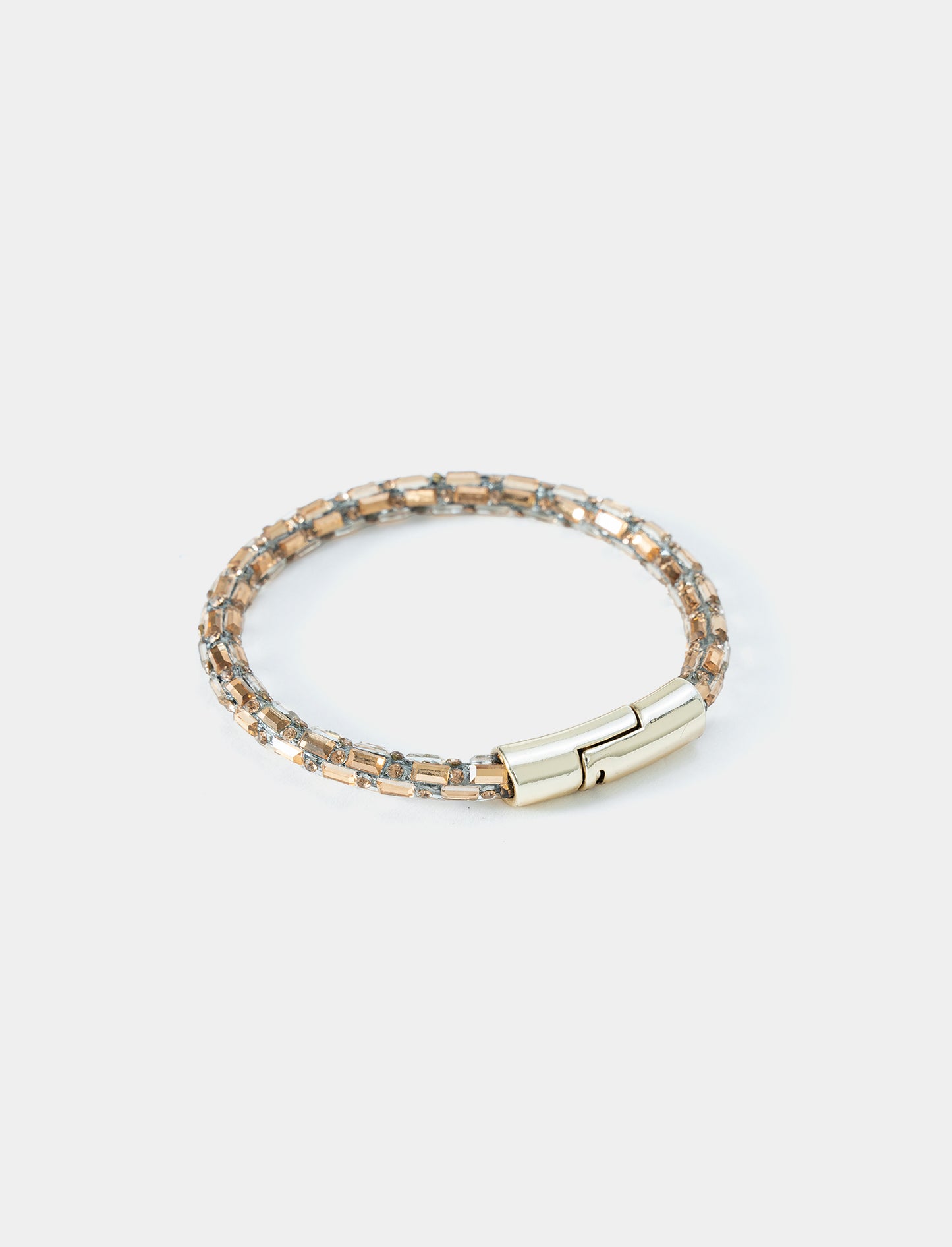 Bracciale da donna tubolare con strass - Oro