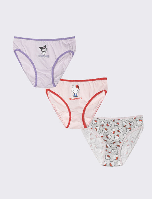 Tris slip bambina vari soggetti - Rosso