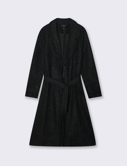 Cappotto in tessuto effetto pelliccia - Nero