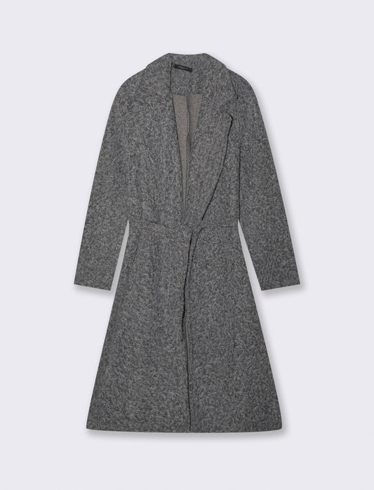 Cappotto in tessuto effetto pelliccia - Grigio