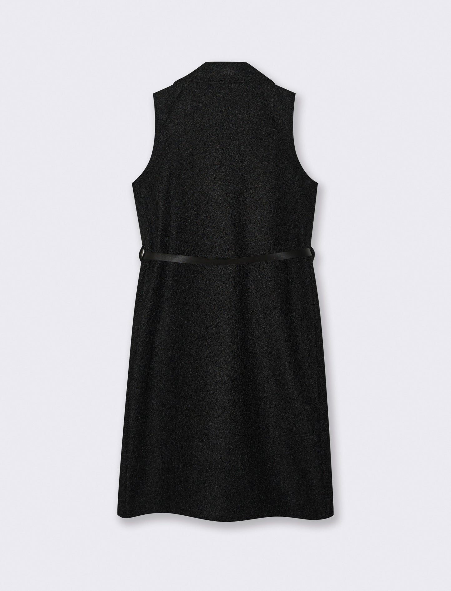 Cappotto con cintura smanicato - Nero