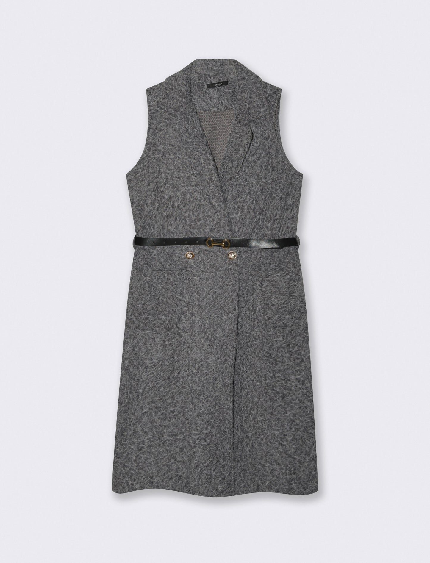 Cappotto con cintura smanicato - Grigio
