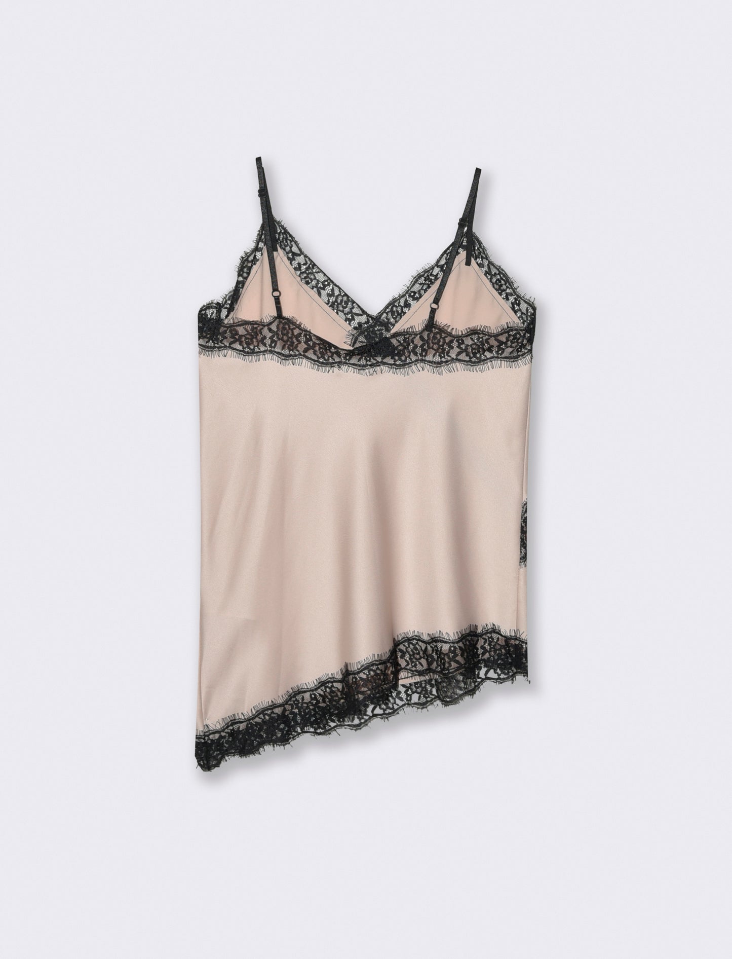 Top pizzo con bretelline - Beige