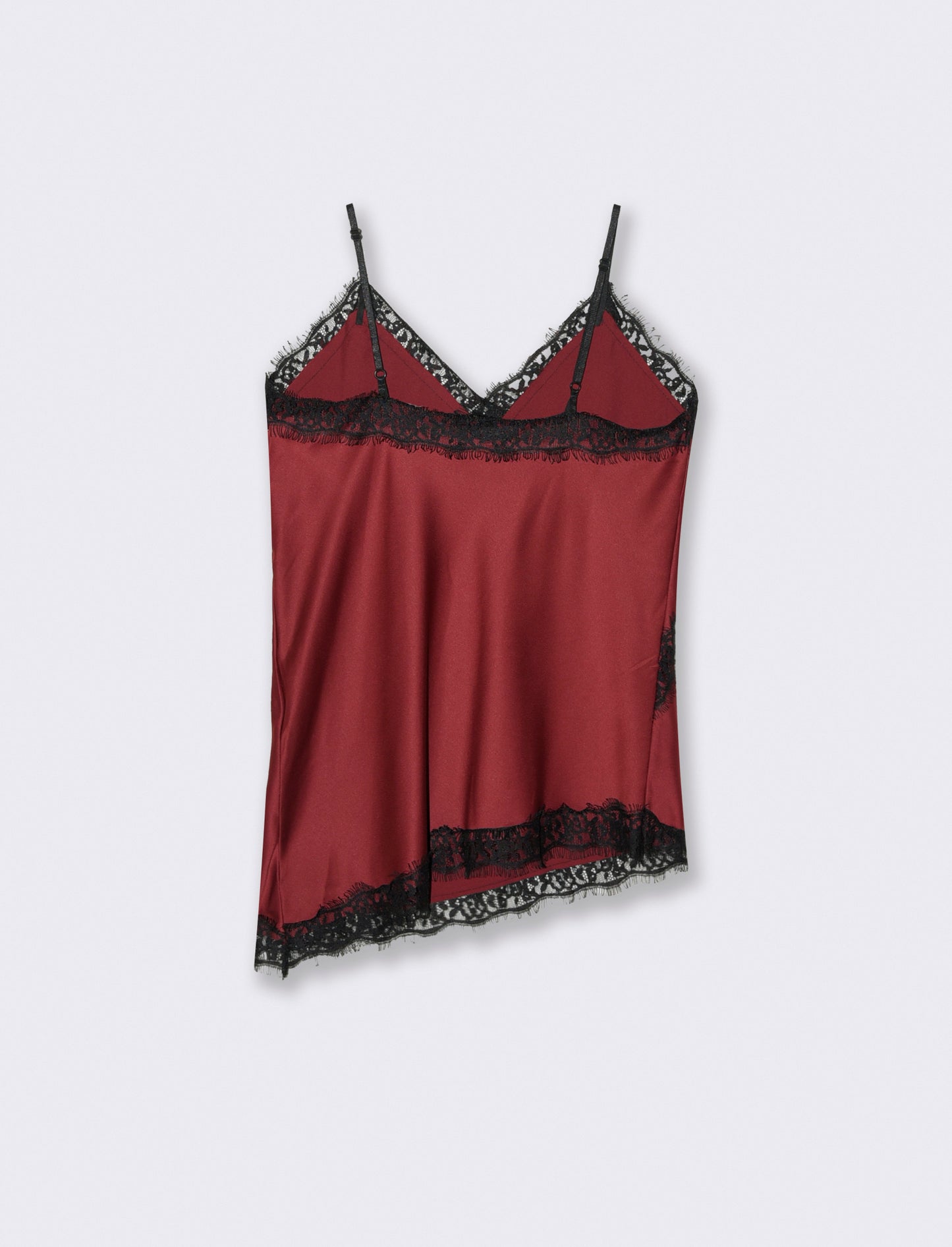 Top pizzo con bretelline - Bordeaux