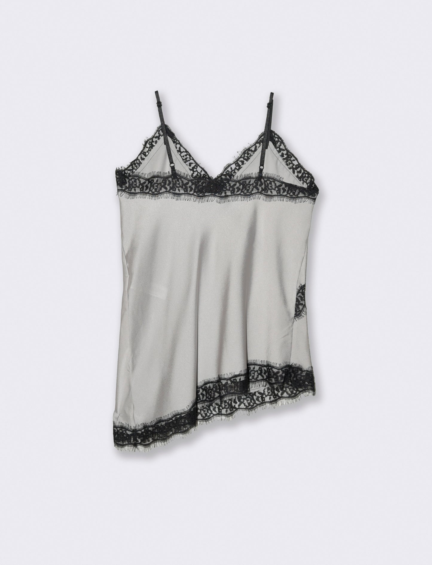 Top pizzo con bretelline - Grigio