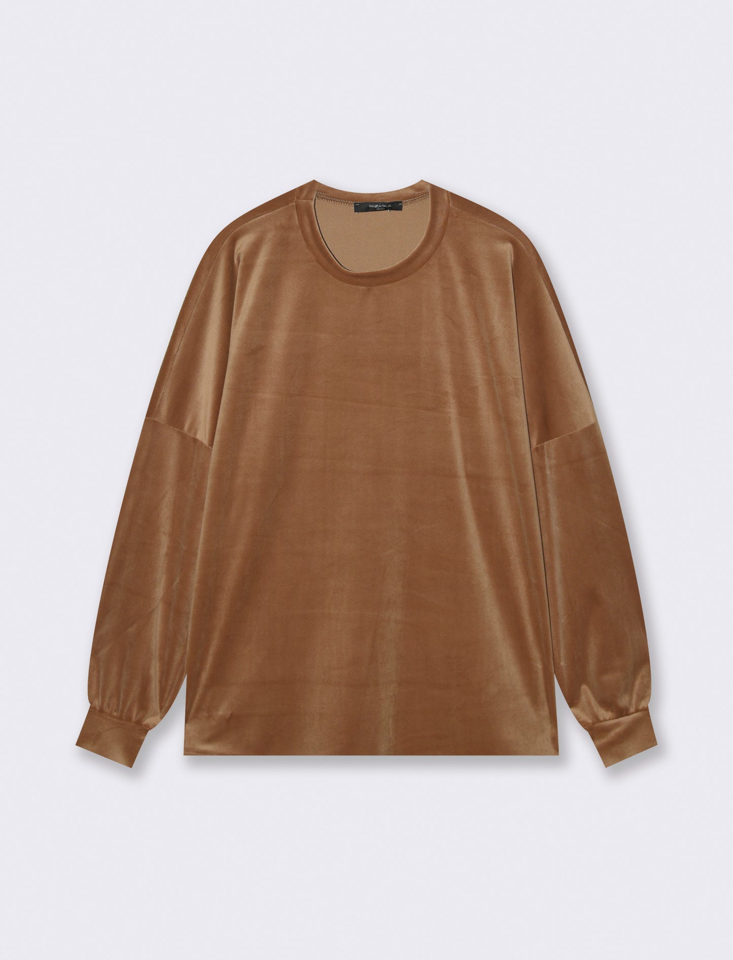 Maglia in ciniglia girocollo - Cammello