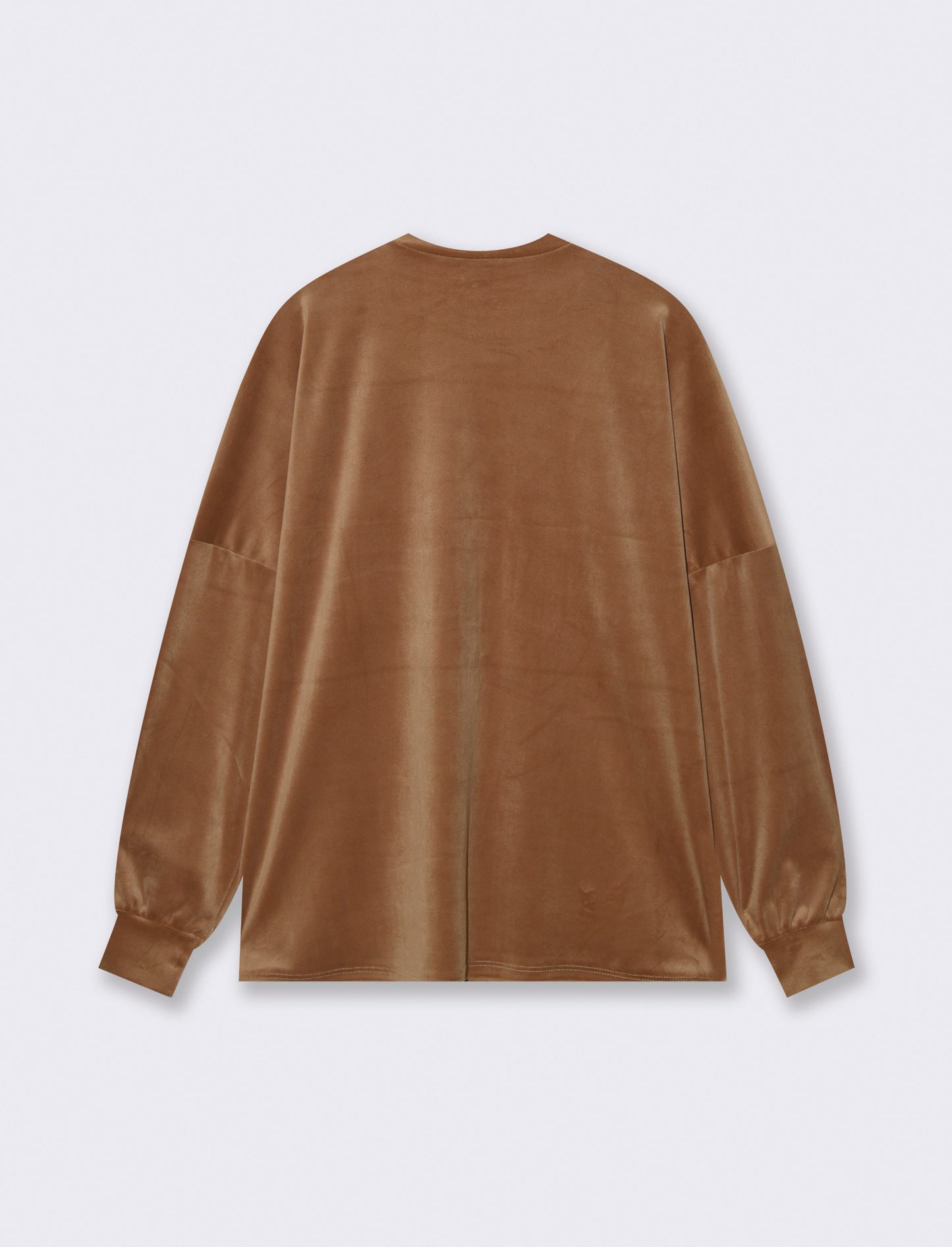 Maglia in ciniglia girocollo - Cammello