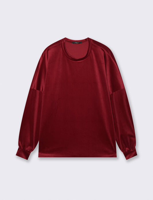 Maglia in ciniglia girocollo - Bordeaux