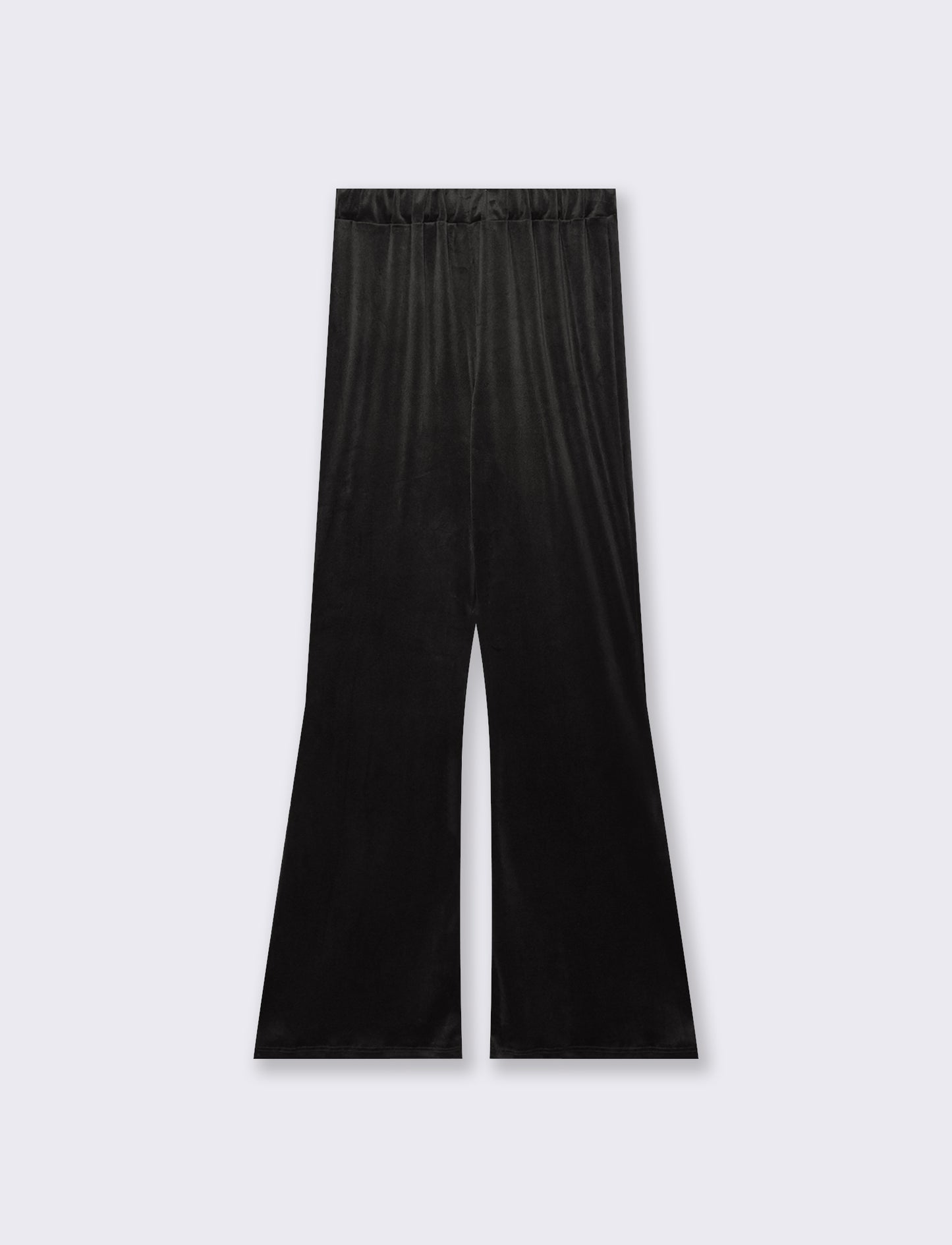 Pantalone in ciniglia con elastico in vita - Nero