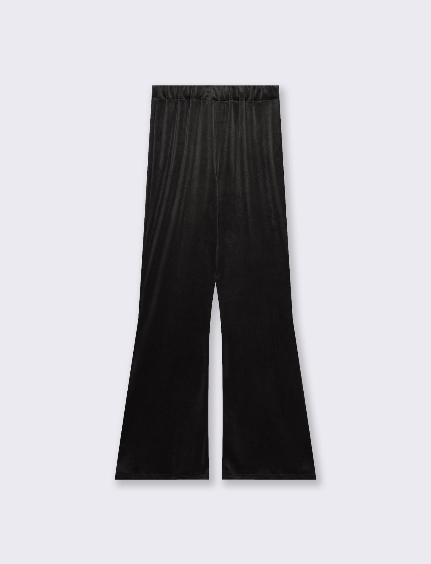 Pantalone in ciniglia con elastico in vita - Nero