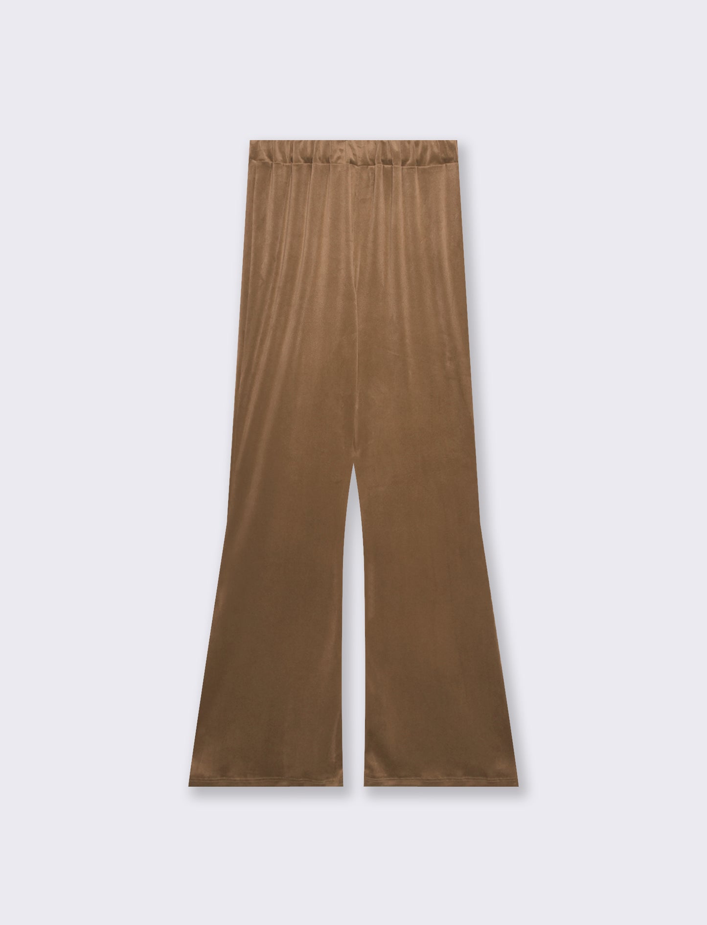 Pantalone in ciniglia con elastico in vita - Cammello