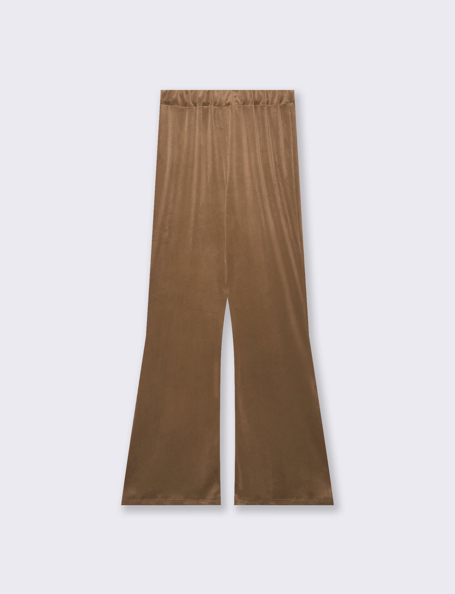 Pantalone in ciniglia con elastico in vita - Cammello