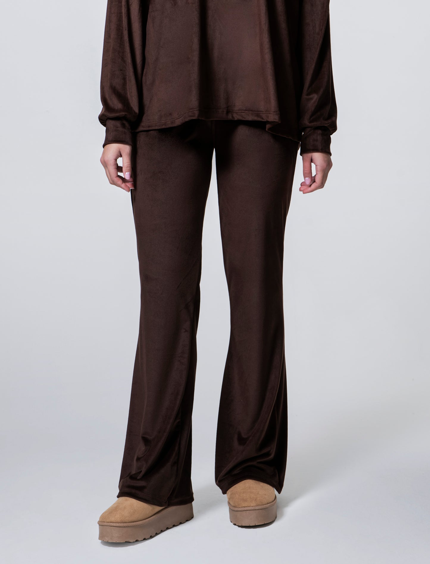Pantalone in ciniglia con elastico in vita - Moro