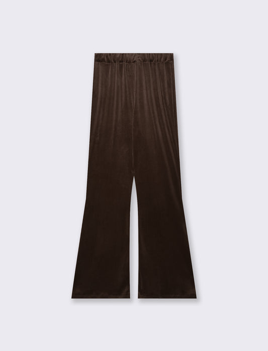 Pantalone in ciniglia con elastico in vita - Moro
