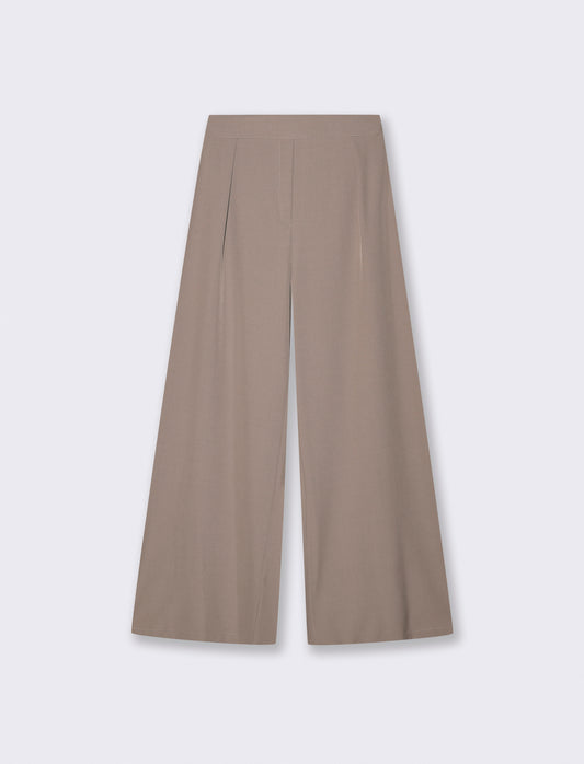 Pantalone palazzo con pinces - Beige