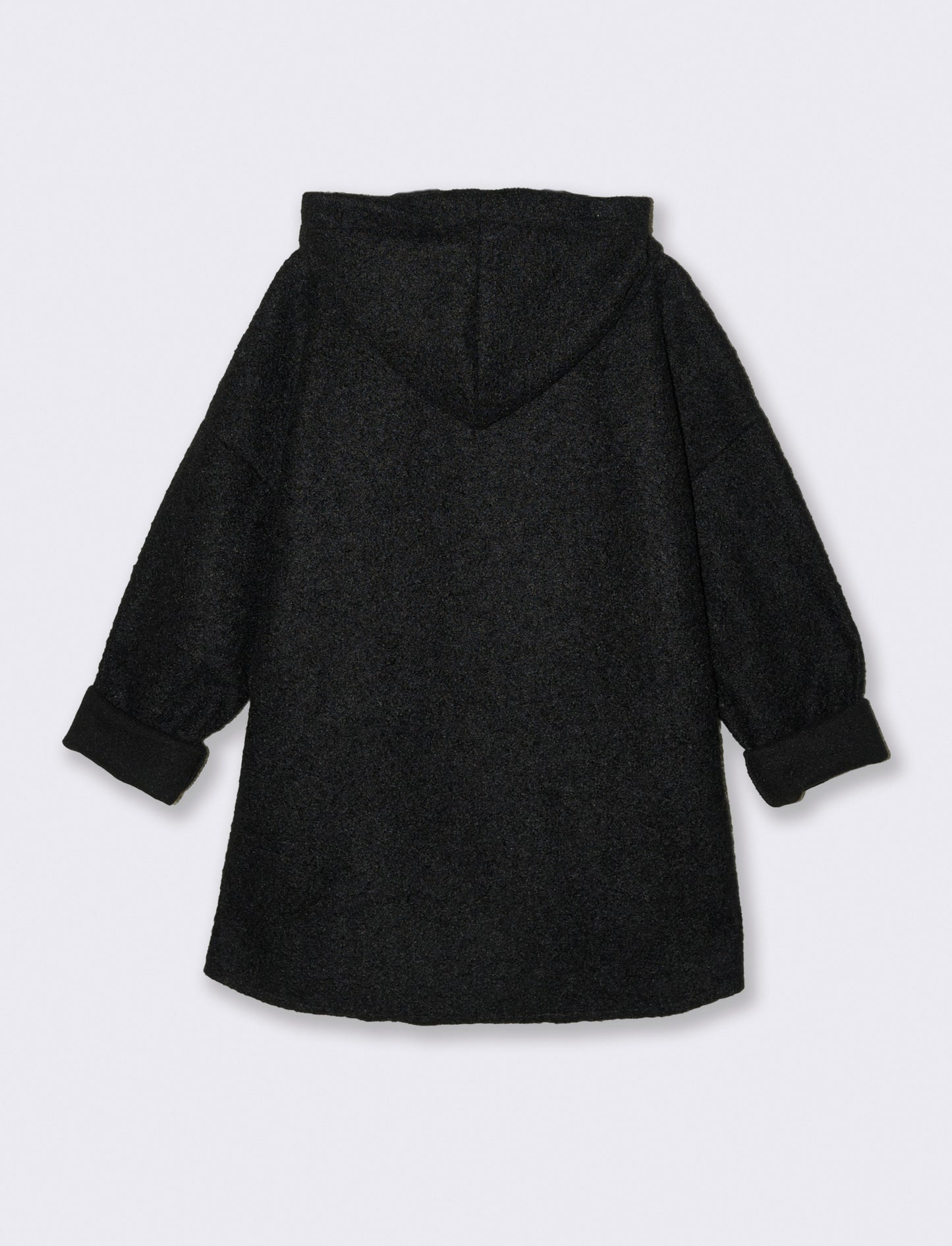 Cappotto con zip over size - Nero
