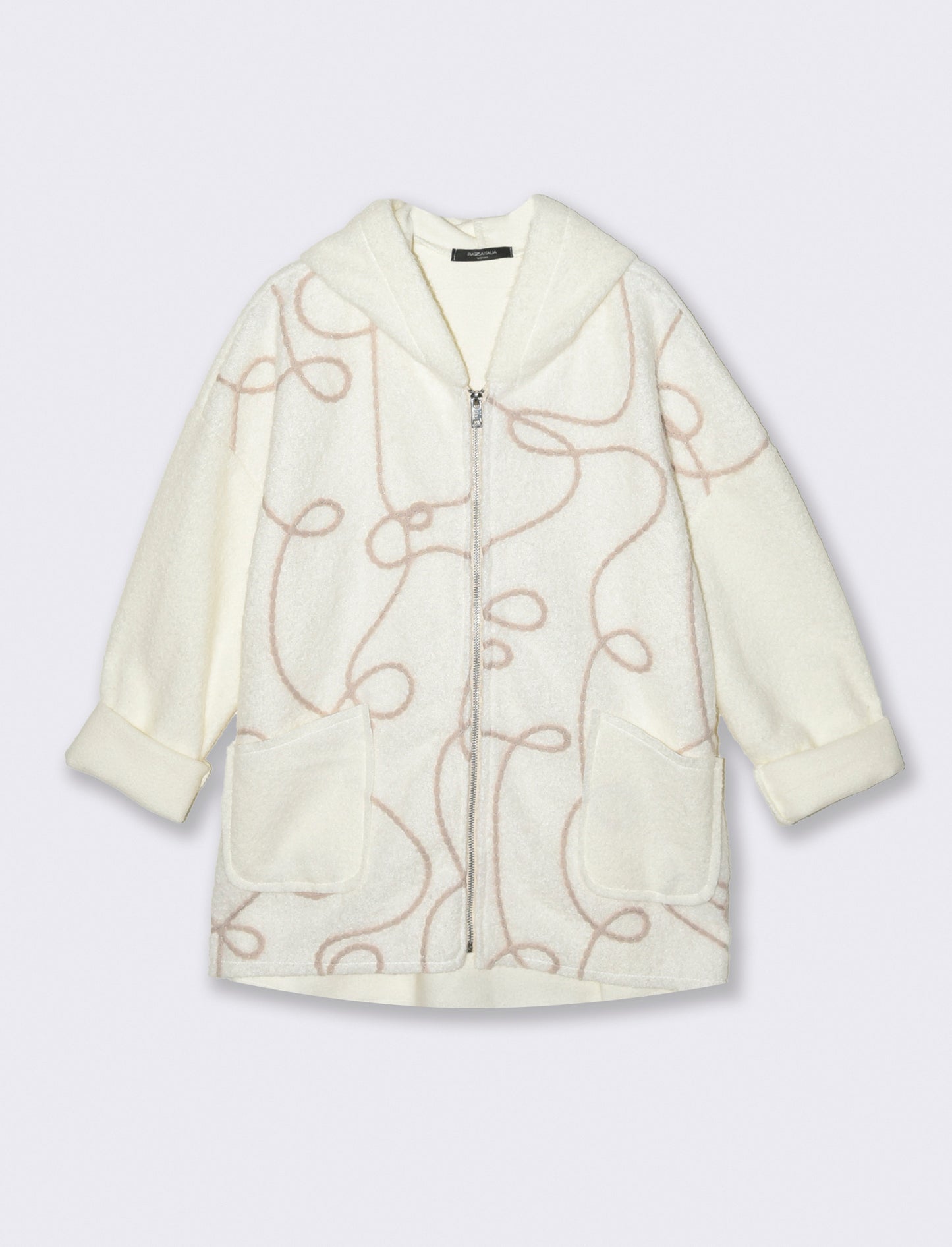 Cappotto con zip over size - Bianco