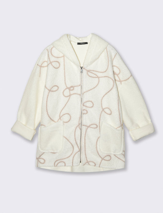 Cappotto con zip over size - Bianco