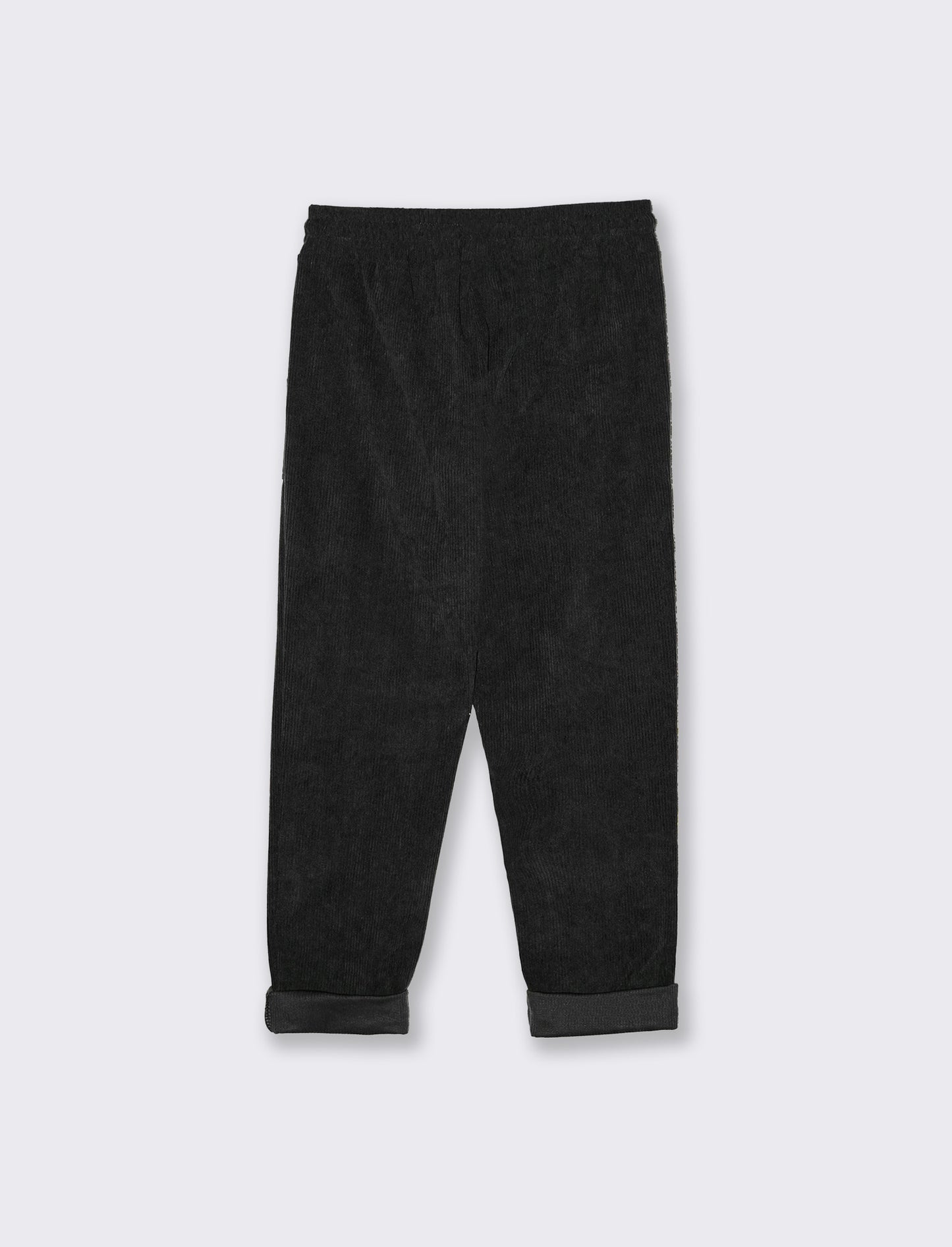 Pantalone con elastico in velluto - Nero