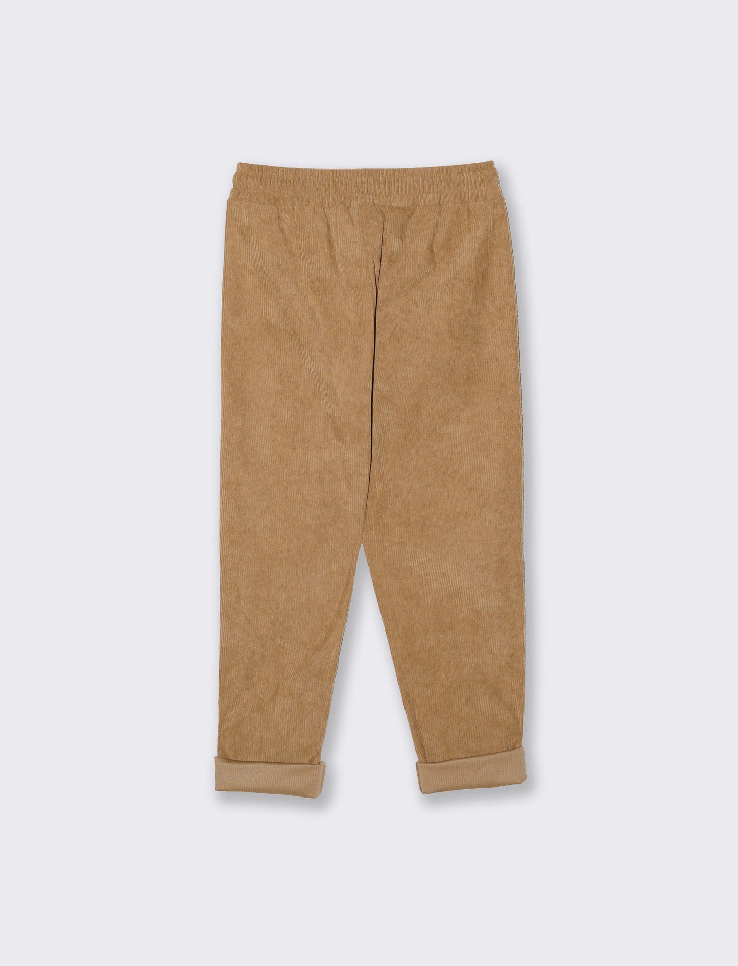 Pantalone con elastico in velluto - Cammello