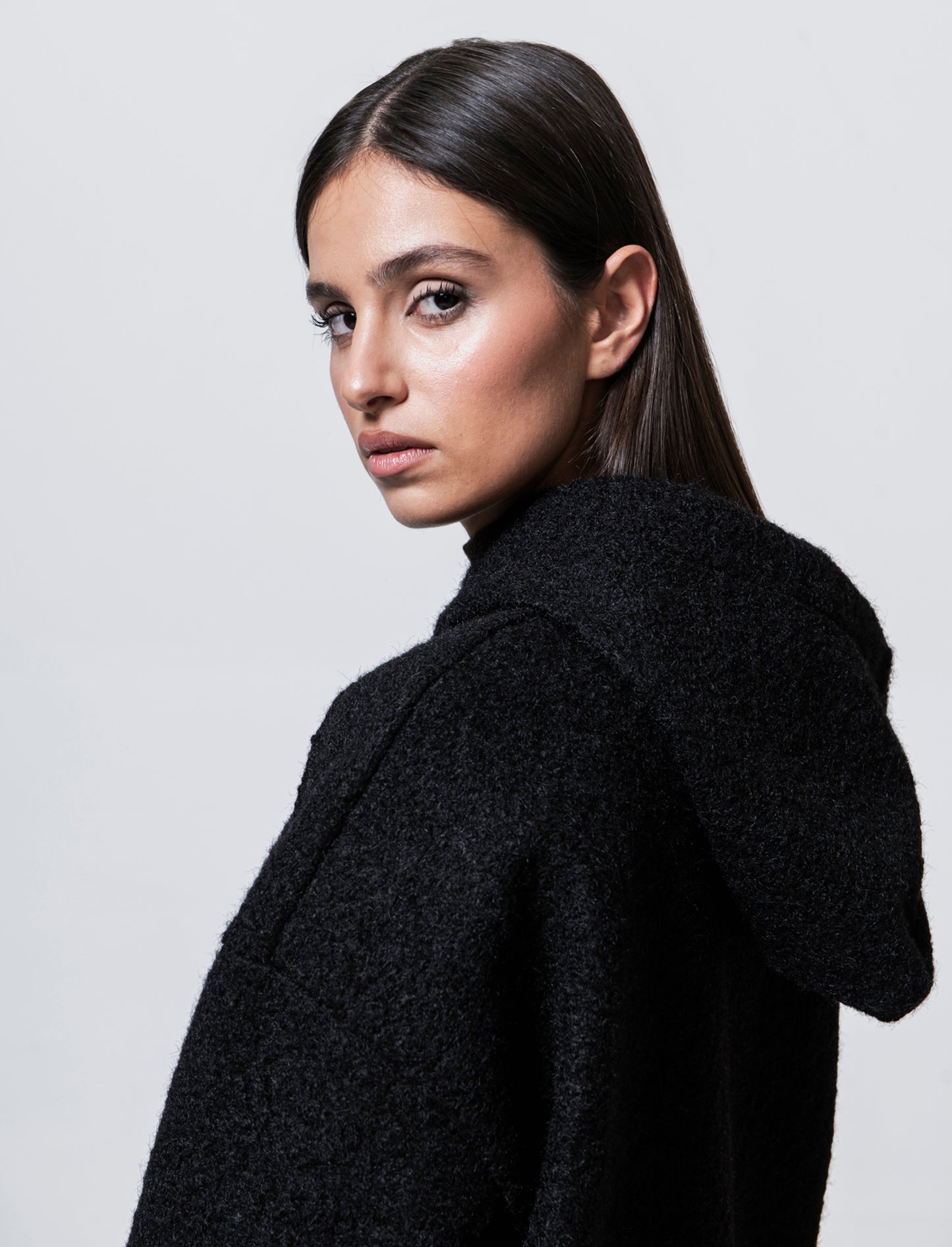 Cappotto con zip oversize - Nero