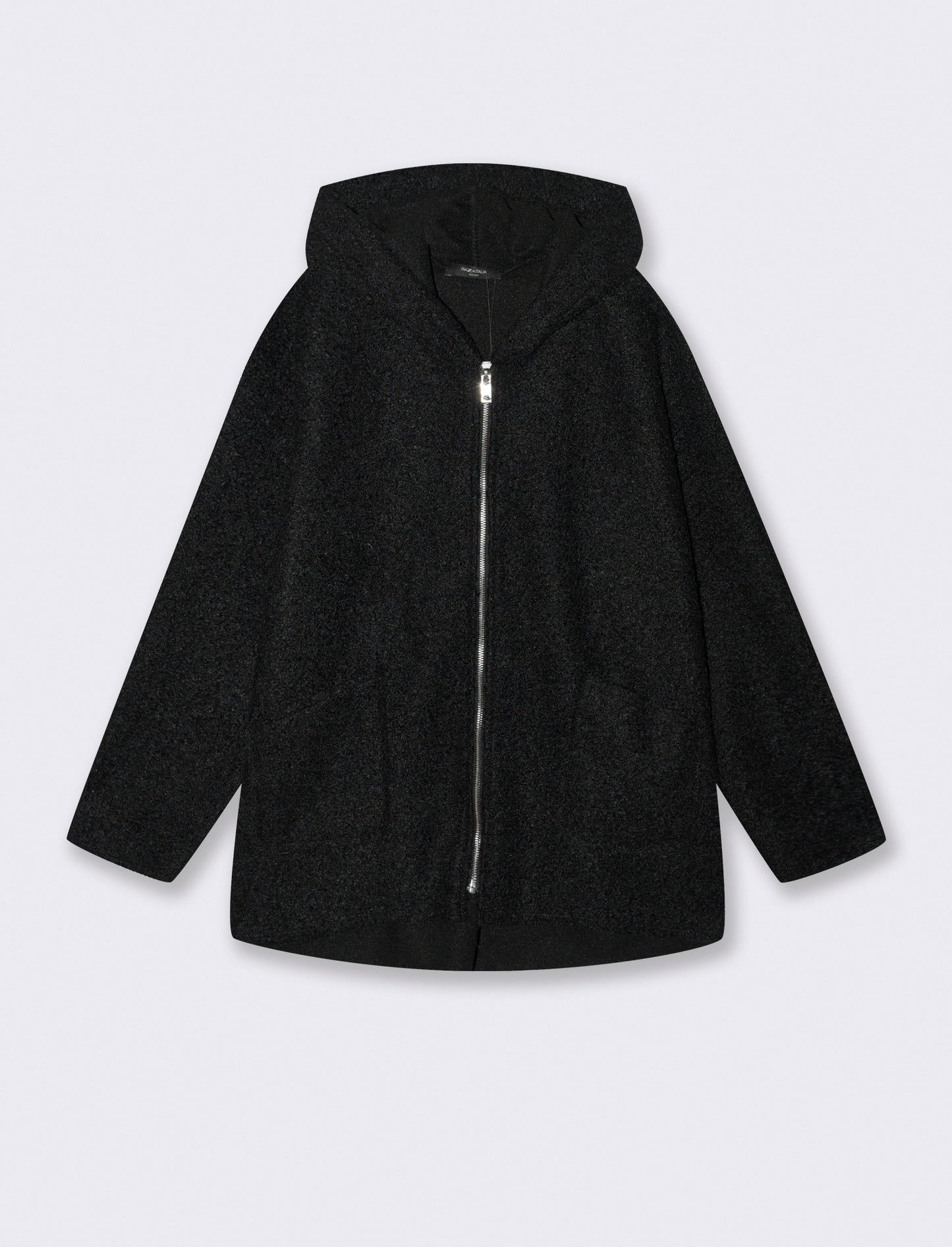 Cappotto con zip oversize - Nero