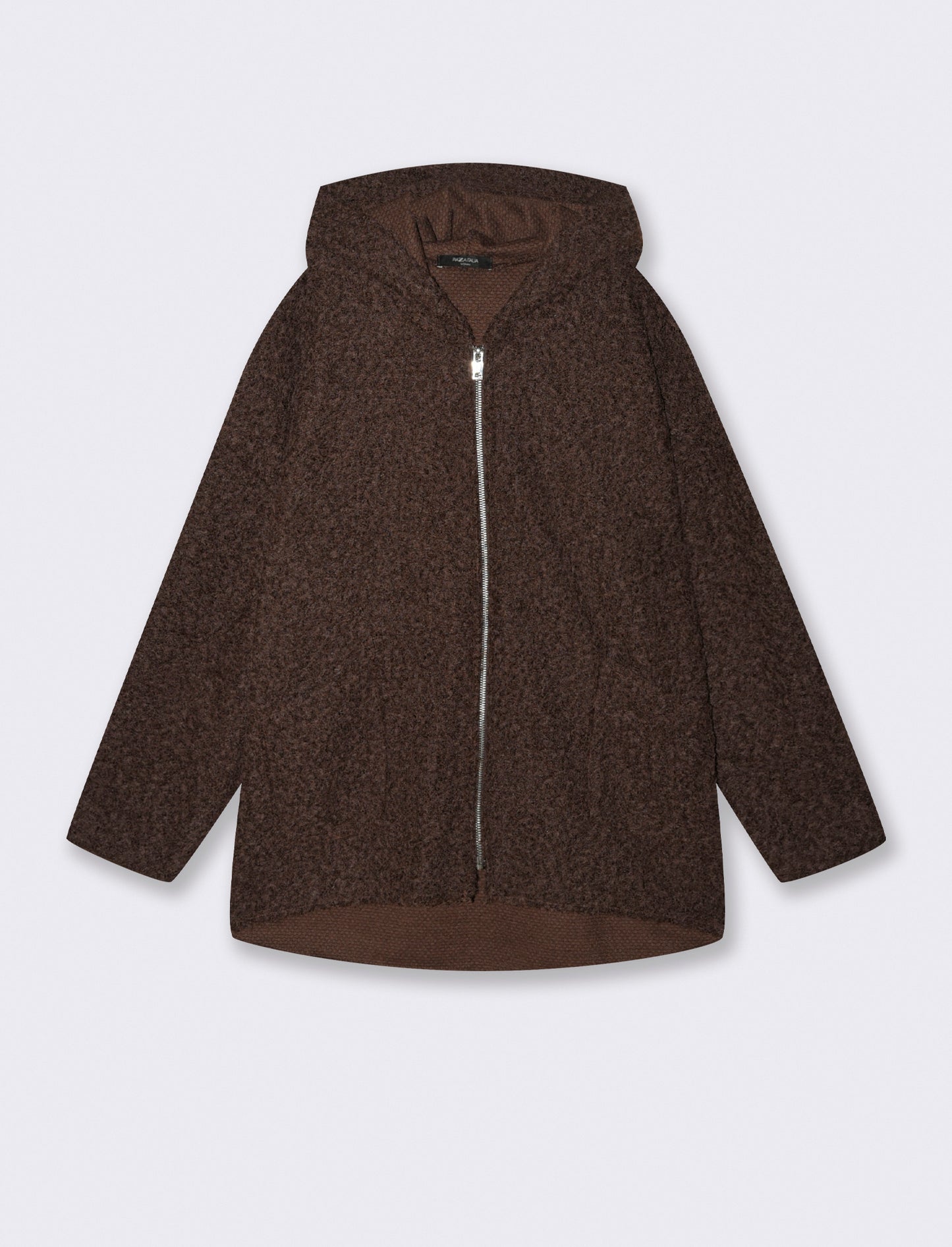 Cappotto con zip oversize - Moro