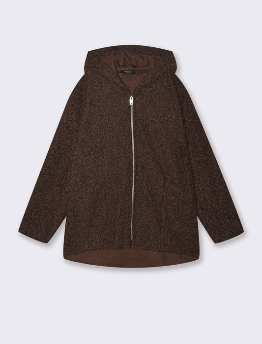Cappotto con zip oversize - Moro