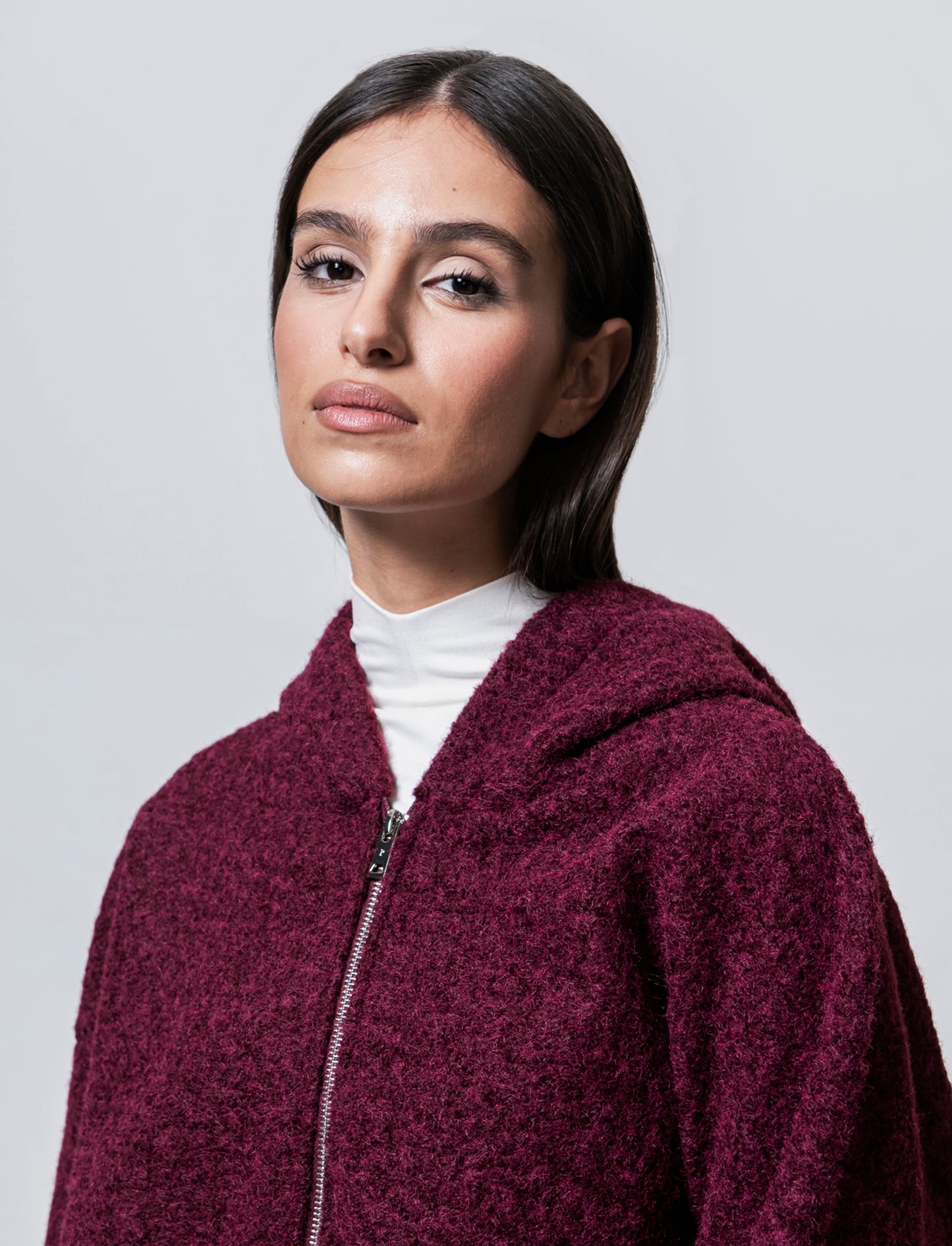 Cappotto con zip oversize - Bordeaux