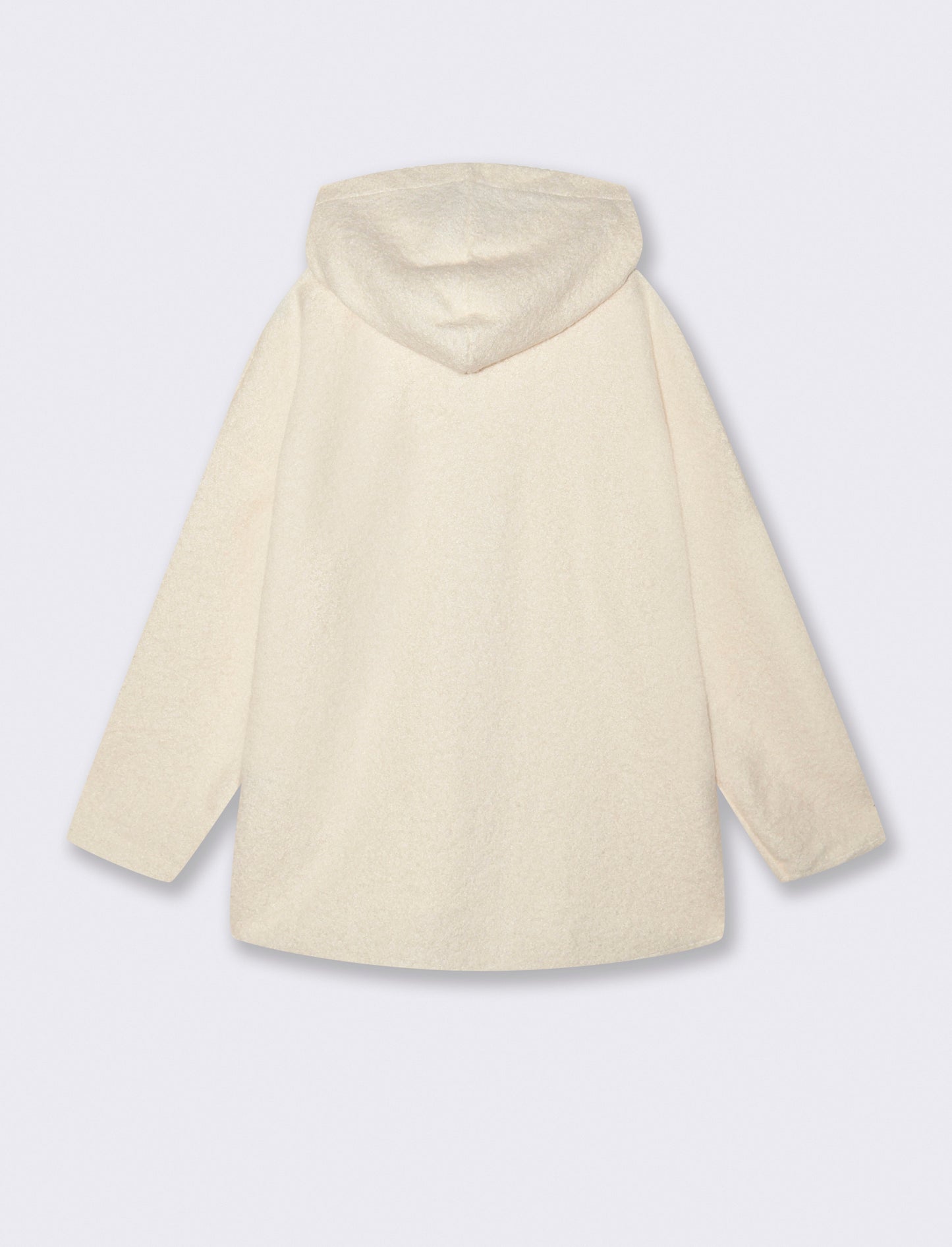 Cappotto con zip oversize - Bianco panna