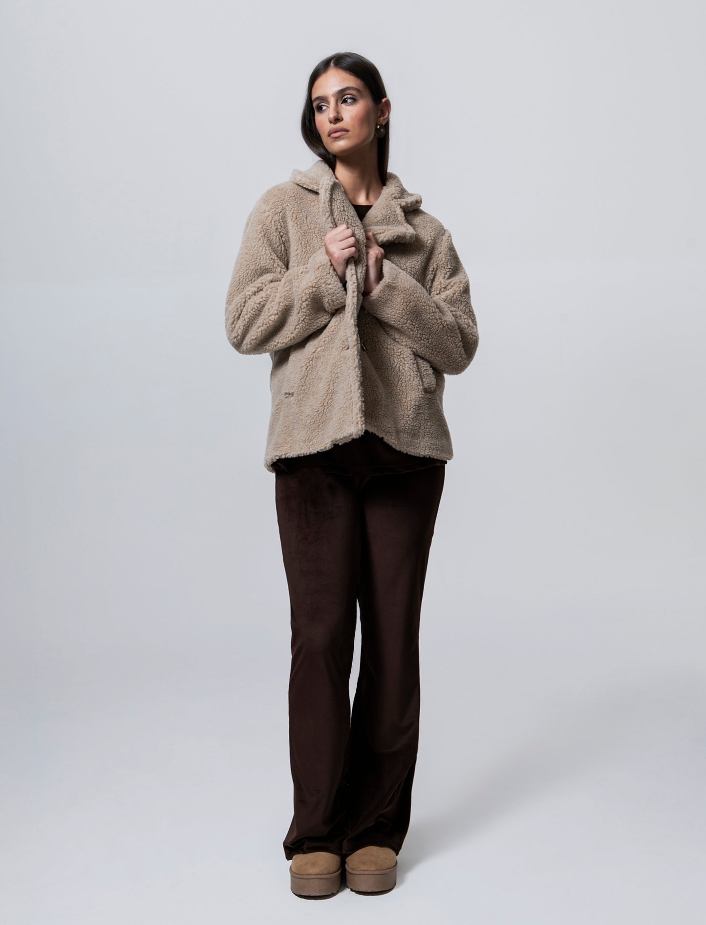 Giacca effetto teddy - Beige