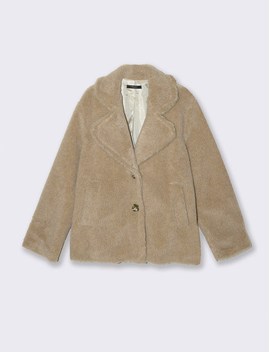 Giacca effetto teddy - Beige